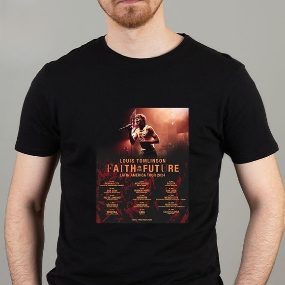 Louis Tomlinson Faith In The Future World Tour 2024 Latin Classic T-Shirt - Picture 1 of 4